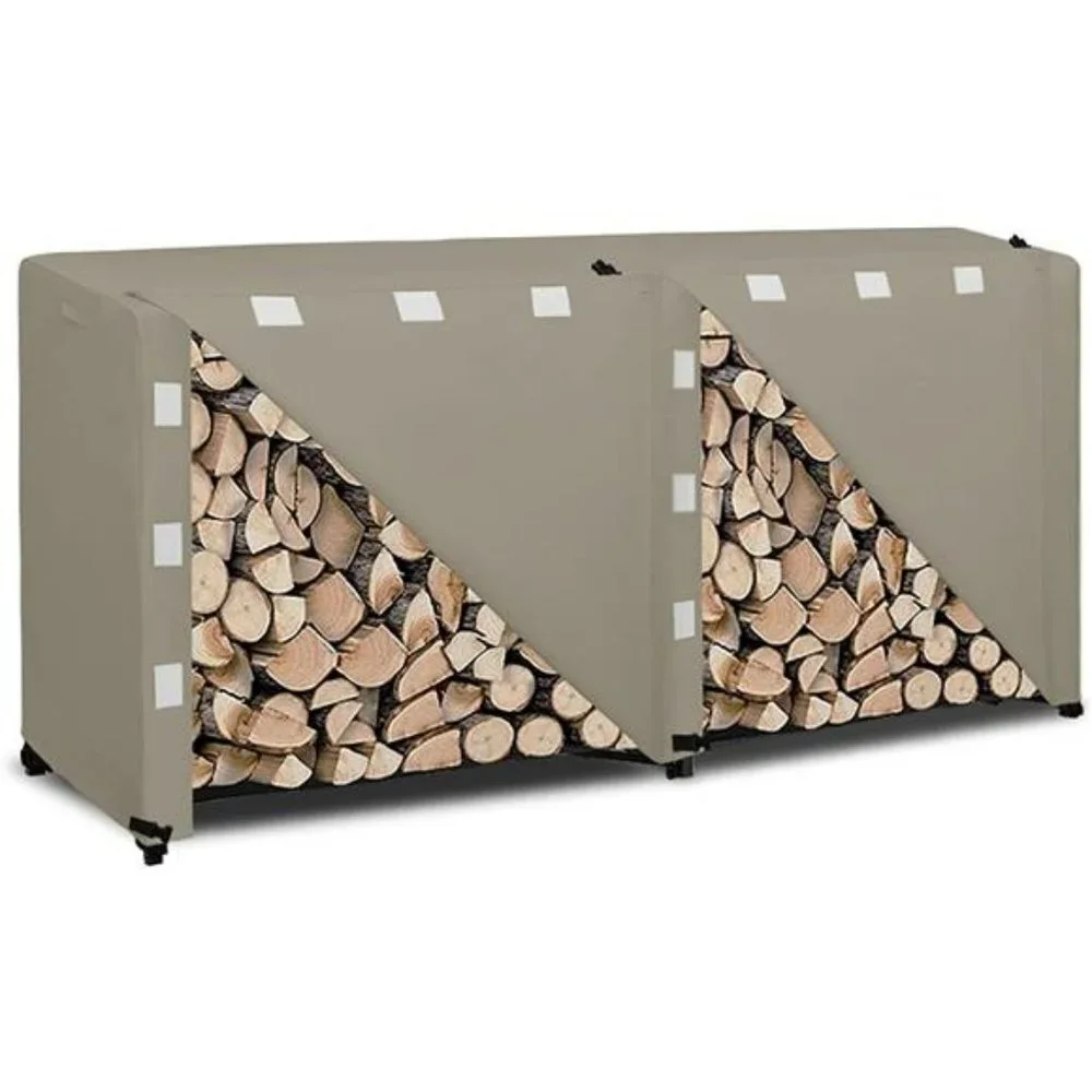 8 Ft Log Rack Cover 600D Heavy Duty Waterproof Firewood Cover 96